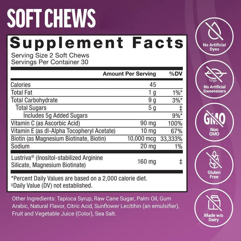 Hair Growth Accelerator – Capsules & Soft Chews, 90 Count