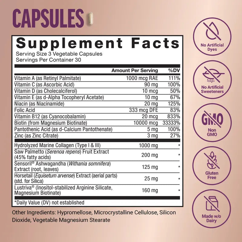 Hair Growth Accelerator – Capsules & Soft Chews, 90 Count