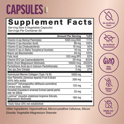 Hair Growth Accelerator – Capsules & Soft Chews, 90 Count